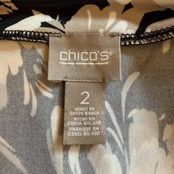 Chico's Neutral Floral Sleeveless Midi Dress - Picture 4 of 5